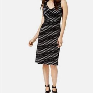 Vince Camuto Black and White Sheath Midi Dress